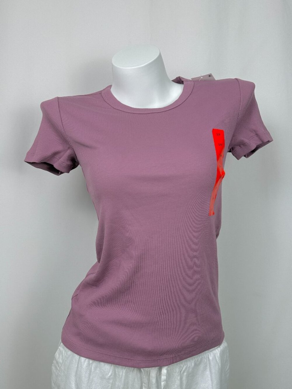 🔥4 for $20🔥 George Women Short Sleeve Ribbed T-Shirt Purple XS S M L XL XXL